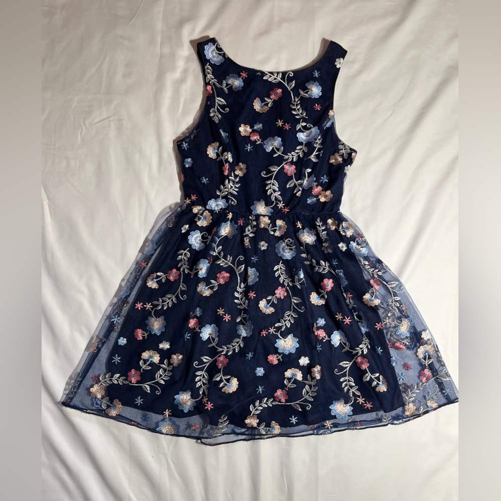 Speechless Blue Sundress Sleeveless Scoop Neck Wedding Guest